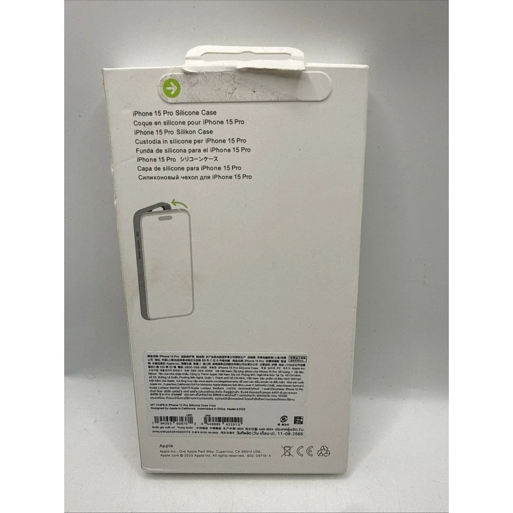 Genuine Apple  Silicone Case with MagSafe For iPhone 15 Pro - Clay - New Open Bx